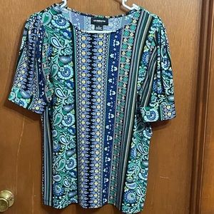 Liz Claiborne Top. Size M. Blue/Green